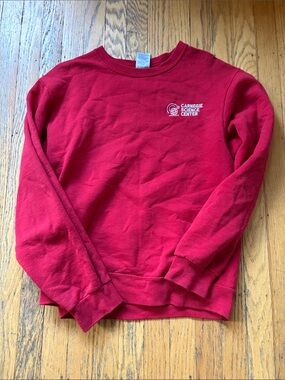 Carnegie science center Red Crewneck Sweatshirt with Small White Embroidery
